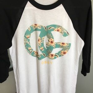 OBEY quarter length sleeve. WORN ONCE